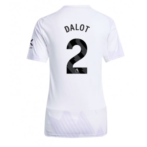 Manchester United Diogo Dalot #2 Replika Bortatröja Damer 2025-26 Kortärmad